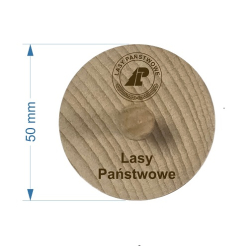 Bączek drewniany 50 mm + logo